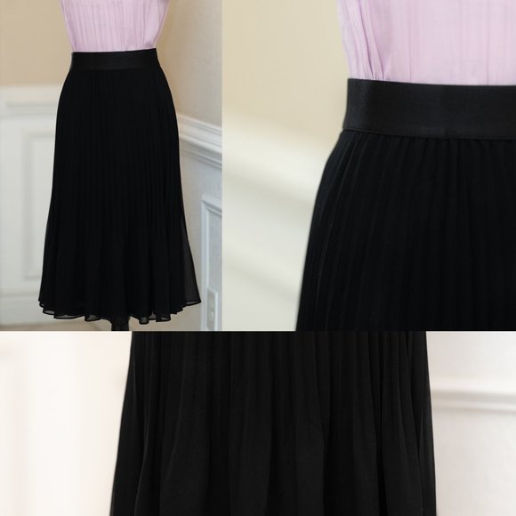 Chiffon Twirl Pleated Midi Skirt - NWOT - Picture 3 of 13